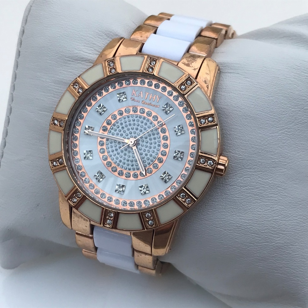Kathy Van Zeeland Women Watch Bling White Gold - Picture 1 of 8